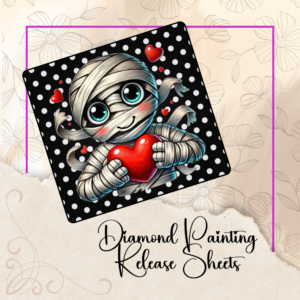 I Love You Mummy Diamond Painting Release Papers: Reusable Silicone Backed Sheets