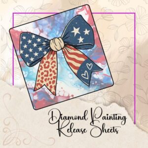 Reusable Silicone Diamond Painting Release Papers - Patriotic Bow