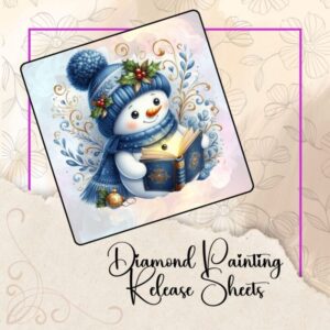 Caroling Snowman, Reusable Silicone Diamond Painting Release Papers