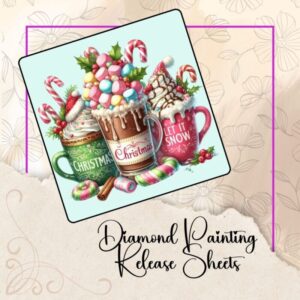 Christmas Coffee, Reusable Silicone Diamond Painting Release Papers