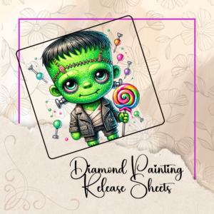 Young Frankie Halloween Diamond Painting Release Papers: Reusable Silicone Cover Sheets