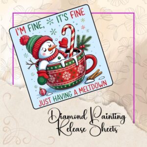 I'm Fine, It's Fine, Just having a meltdown. Reusable Silicone Diamond Painting Release Papers