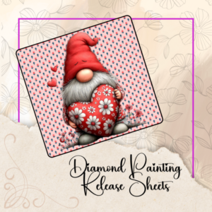 Valentine Gnomes, Diamond Painting Release Papers: Reusable Silicone Cover Sheets
