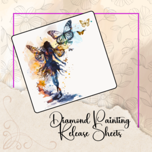 Watercolor Fairy with Butterflies, Diamond Painting Release Paper: Reusable Silicone Covers