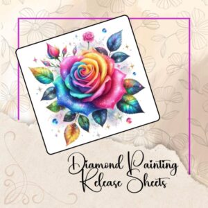 Watercolor Rainbow Rose, Silicone Backed Release Sheets