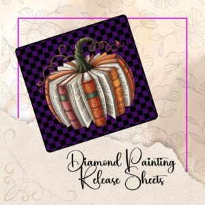Reusable Diamond Painting Release Papers: Pumpkin Books Design