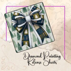 Christmas Bow, Reusable Silicone Diamond Painting Release Papers - Forest Pattern