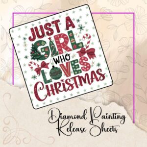 A Girl that Loves Christmas, Reusable Silicone Diamond Painting Release Papers