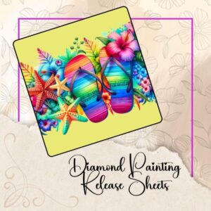 Rainbow Summertime, Reusable Silicone Diamond Painting Release Papers