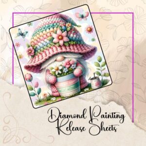 Flower Pot Gnome, Reusable Silicone Diamond Painting Release Papers