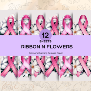 Ribbon N Flowers, Set of 6 Designs, Diamond Painting Silicone Release Sheets