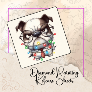 Christmas Dog, Reusable Silicone Diamond Painting Release Papers
