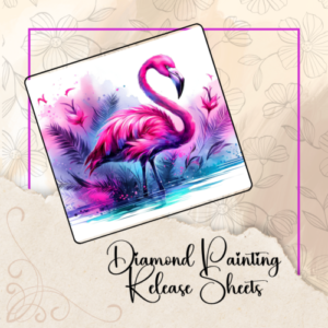 Watercolor Flamingo, Reusable Silicone Diamond Painting Release Papers
