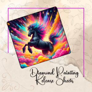 Rainbow Splash Horse, Reusable Silicone Diamond Painting Release Papers