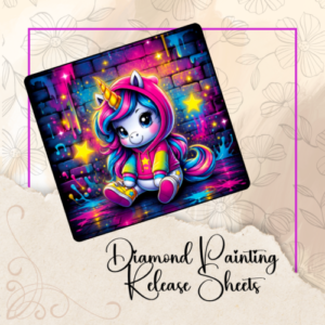 Kid Unicorn, Reusable Silicone Diamond Painting Release Papers