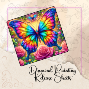 Watercolor Butterfly, Reusable Silicone Diamond Painting Release Papers - 4x4