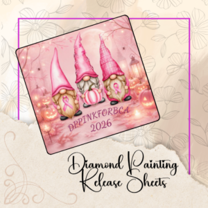 BCA Pink Gnomes, Reusable Silicone Diamond Painting Release Papers