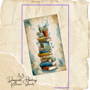Cactus Book Pile, Reusable Silicone Diamond Painting Release Papers