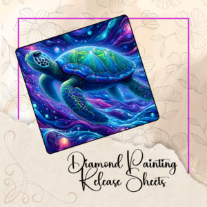 Watercolor Turtle, Reusable Silicone Diamond Painting Release Papers