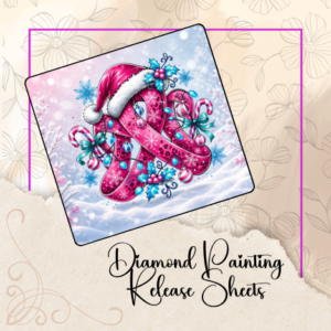2026 Pink Ribbon Christmas, Reusable Silicone Diamond Painting Release Papers